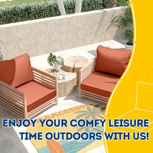 Outdoor Chair Cushions (Rust / 22"x24"x5" / 22"x19")