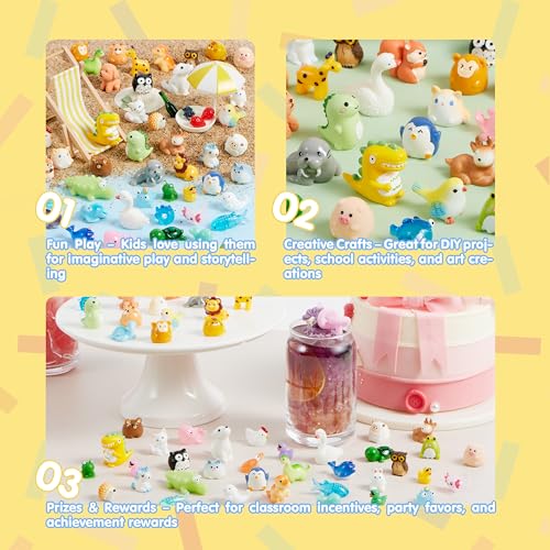 50 Pcs Mini Resin Animals Figures (50 Count)