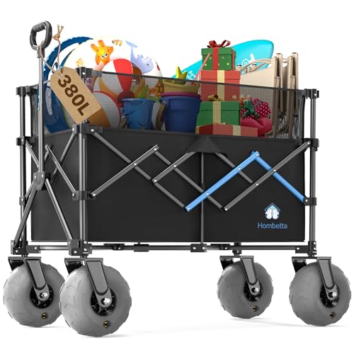 Beach Wagon with Big Wheels for Sand (Black / 380L)