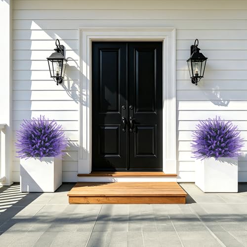 2 Pack Artificial Lavender Topiary Ball with Ground Spike for Outdoor (Lavender)