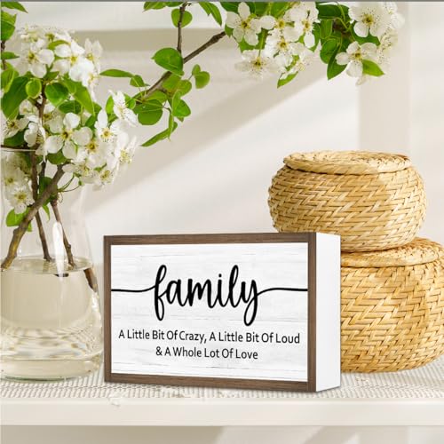 Family a Little Bit of Crazy Wooden Box Sign Desk Decor (Family a Little Bit of Crazy)