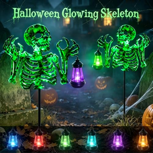 Halloween Skull Decor with Solar Light
