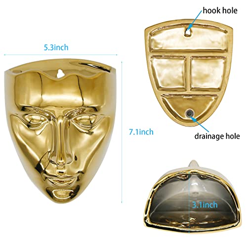 Face Vase Ceramic Female Form Vase (Gold)