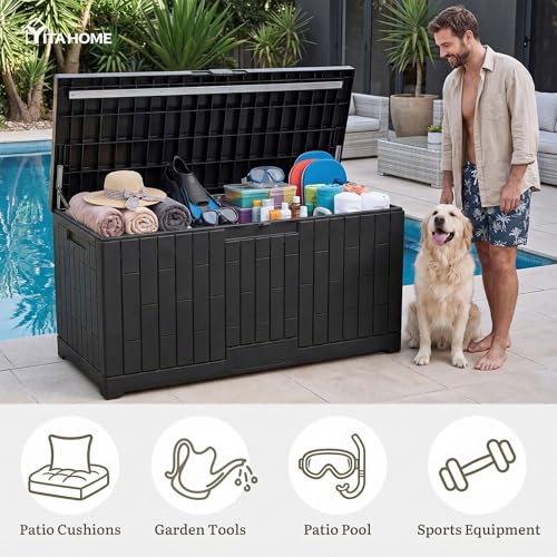 120 Gallon Large Deck Box (Black / 120 Gallon)