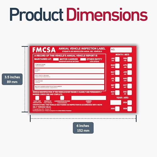 10 Pack Buck Aluminum Annual Vehicle Inspection Label with Punch Boxes