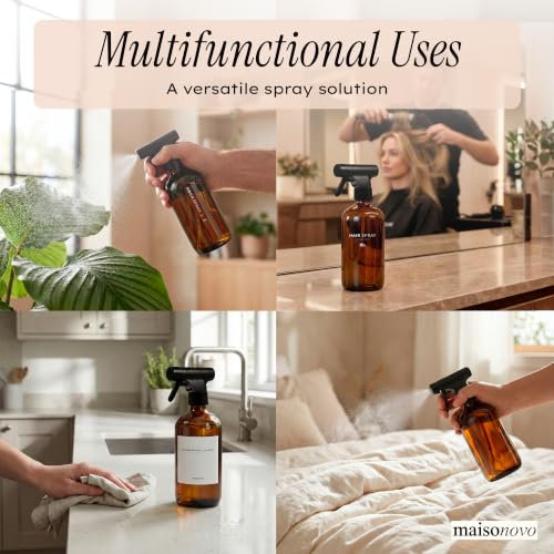 Amber Glass Spray Bottle for Cleaning (Amber)