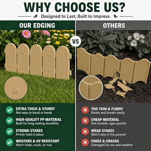 Garden Border Plastic Edging (Timber / 20ft.)