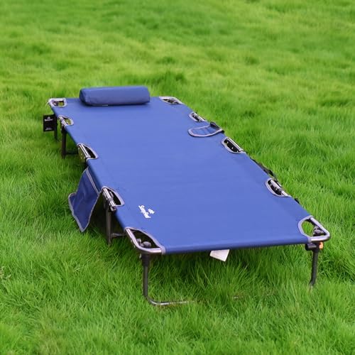 Portable Folding Camping Cot Lightweight (Blue 76L x24.8W x 8.6H")