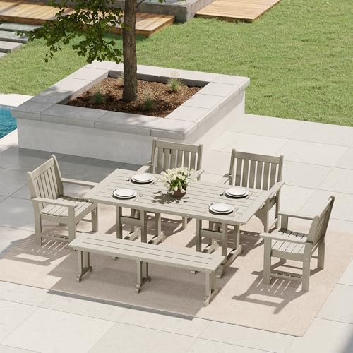 Outdoor Benches Weatherproof (Sand / 65IN)