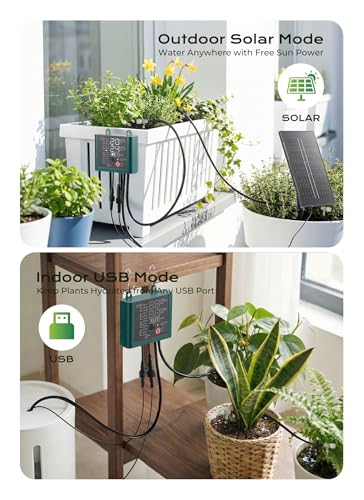 Solar Drip Irrigation System with USB Charging (Green)