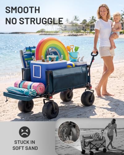 Beach Wagon with 2 Sets of Wheels (Blue / Balloon&Rubber Wheels)