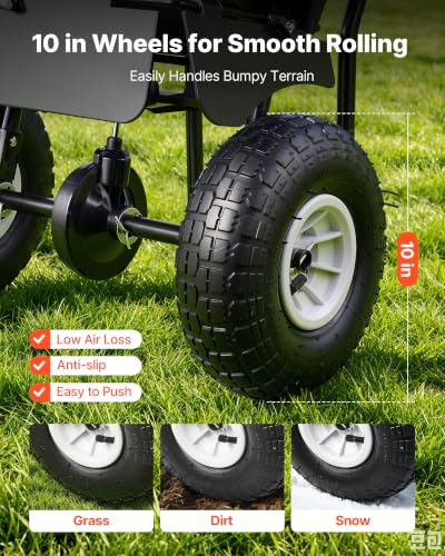 Push Lawn Spreader 80 lbs Capacity Walk (80LB / Black)