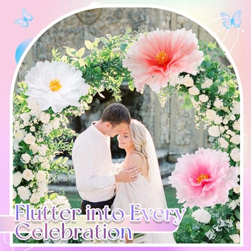 6 Pcs Giant Flowers Decoration for Wedding (Flowers / White,pink,rose Red)