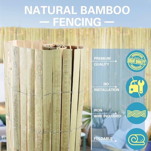 Bamboo Slat Fence 6.5ft x 13ft (6.5ft H x 13ft L)
