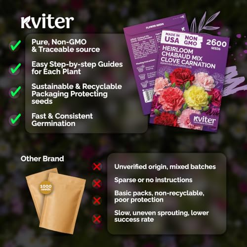 2 600 Chabaud Mix Clove Carnation Flower Seeds