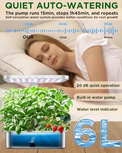 Stainless Steel Hydroponics Growing System Kits (Silver)