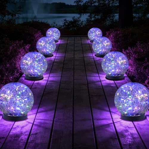 Solar Globe Lights Outdoor Waterproof (Multicolor / 8 Globes)