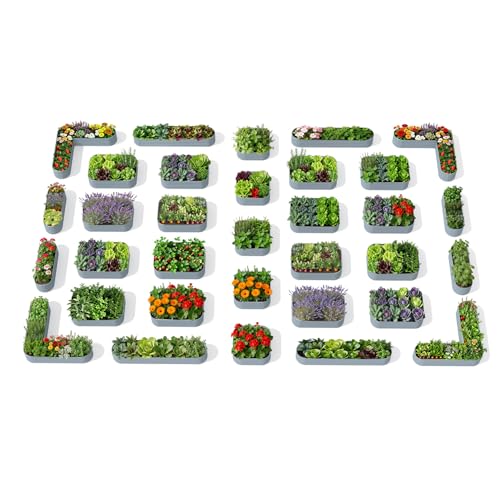 33 Pack Galvanized Raised Garden Beds Kit (Gray / Set of 33)