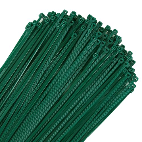 8 inch 3mm Dark Green Nylon Garden Cable Zip Ties Self Locking Cable Ties Twist Ties (8 Inch)