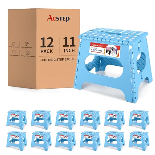 12 Pack 11 Inch Folding Step Stool (Blue / 11 Inch( Pack of 12))