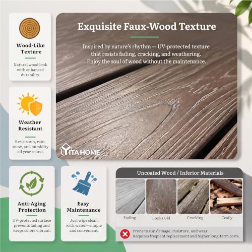 134 Gallon Outdoor Deck box w (Wood-Grain Deck Box / 134 Gallon / Wood-Grain Brown)
