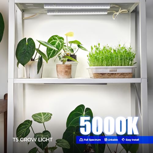 T5 Grow Lights for Indoor Plants (White / 1ft-white Cover)