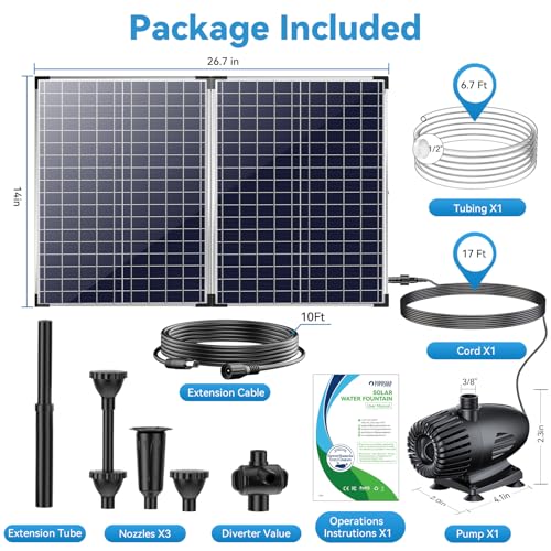 55W Solar Fountain Pump for Outdoor Pond (55W)