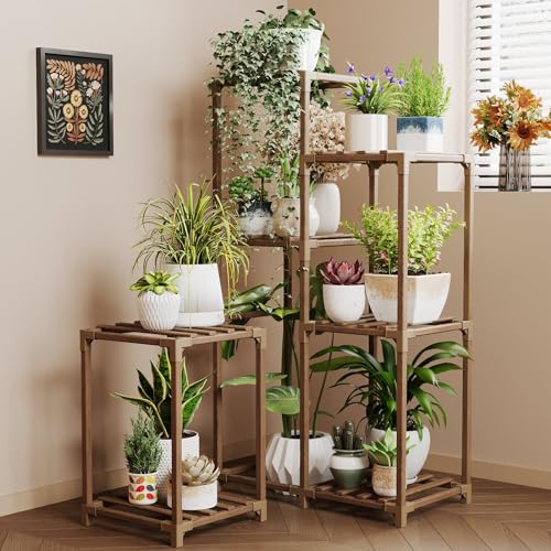 Plant Stand Indoor Corner Plant Shelf Wood Plant Holder