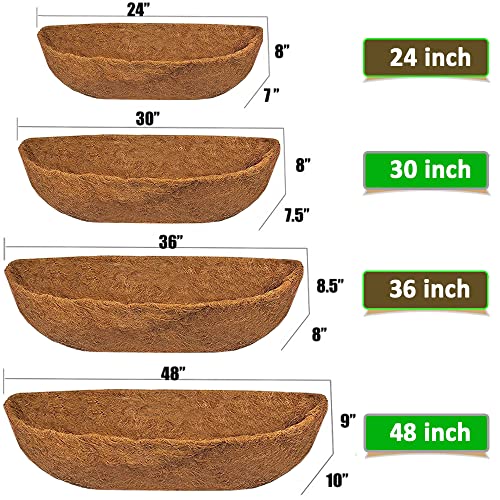 2PCS Trough Coco Liners for Planters Wall Basket 24 (48inch)