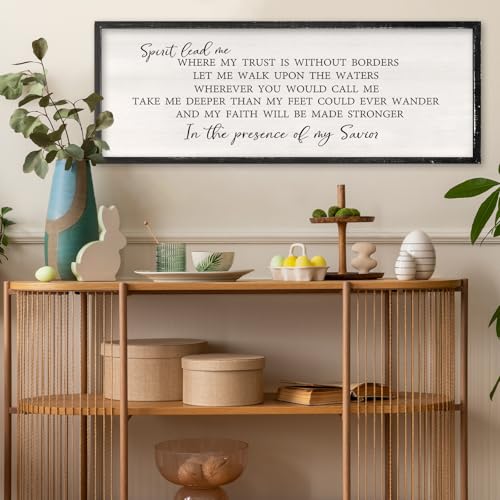 Spirit Lead Me Wall Art Decor 32×12 Inch Black (32"L x 12"W / Spirit Lead Me (Black))