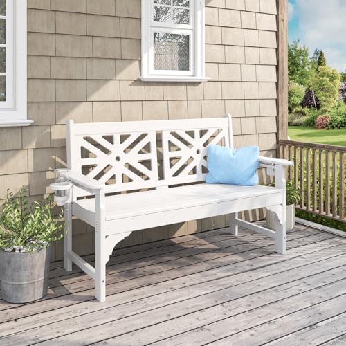 Oversized Outdoor Bench Set of 2 (White / 2pcs)