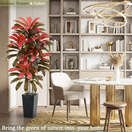 Artificial Dracaena Tree (Burgundy – Black Pot / 5FT)