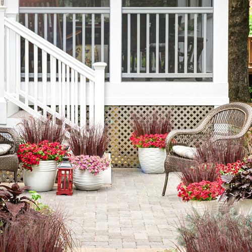 100Pcs Artificial Grass Plants (Red / 100Pcs)