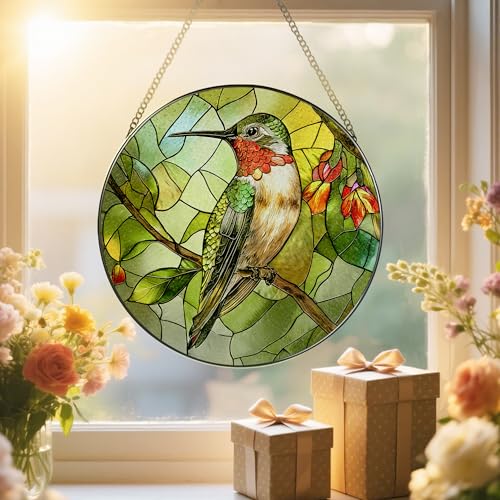 Stained Glass Window Hanging (Hummingbirds)