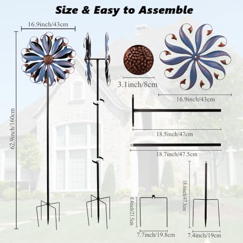 Wind Spinners Outdoor (17" Dia(Dark Blue))