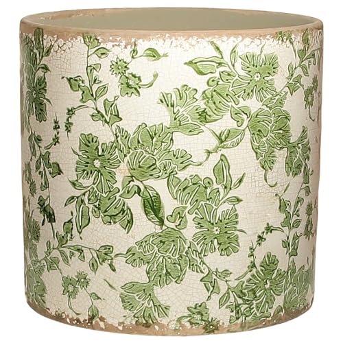 7.7" Large Green Plant Pots (Distressed Sage / Large - Drain Holes)