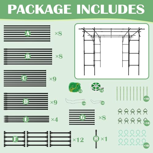 87"H x 118"L Garden Arch Trellis (87" H x 118" L x 79" W/Square)