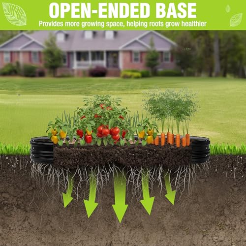 2PK 8x4x1ft Outdoor Galvanized Raised Garden Bed Set (Black / 8x4x1ft(2PK))