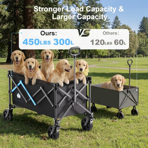 39" Collapsible Wagon Cart (Black / 300L-new)
