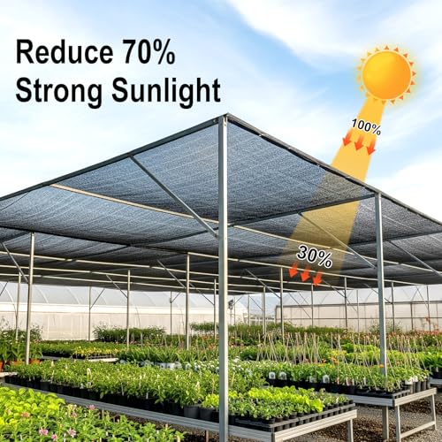 Shade Cloth for Garden (10FTx20FT / 70% Shade-black)