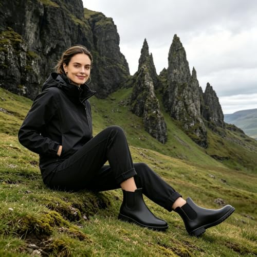 Women's Ankle Rain Boots Waterproof Chelsea Boots
