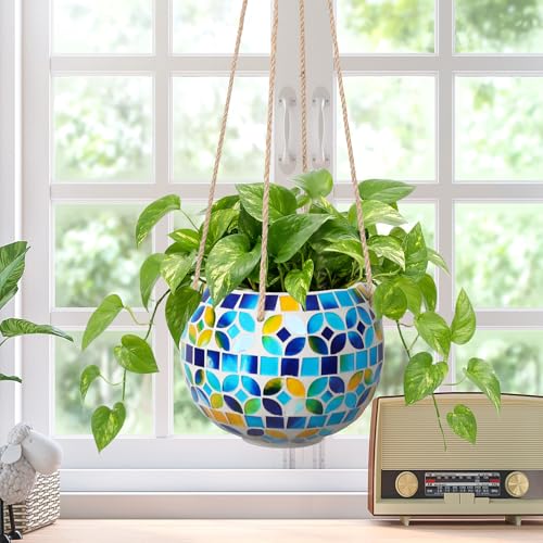 Ceramic Hanging Planter (Blue)