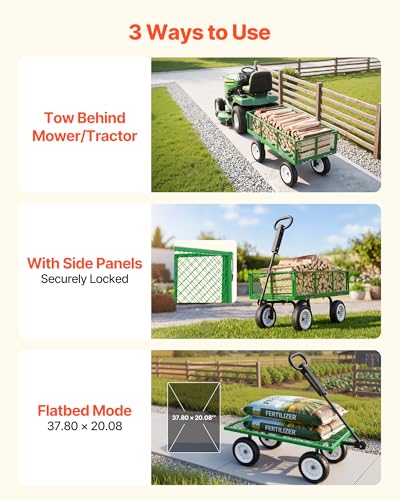 900 LBS Steel Garden Cart (Green)