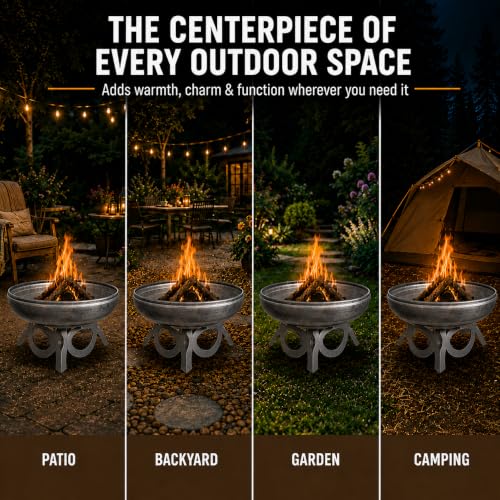 Liberty 48” Wood Burning Fire Pit Carbon Steel with Curved