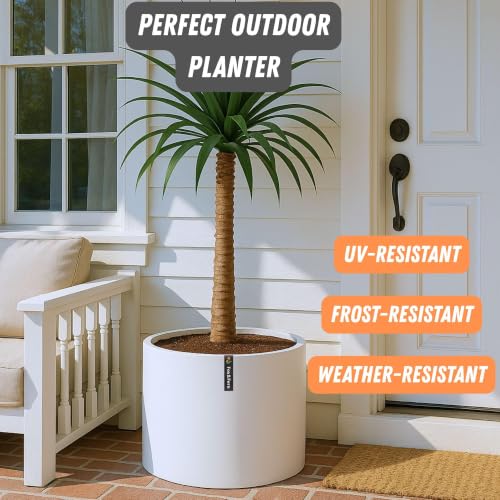 Large Planter for Indoor or Outdoor (Matte White / 18.7 Inch)