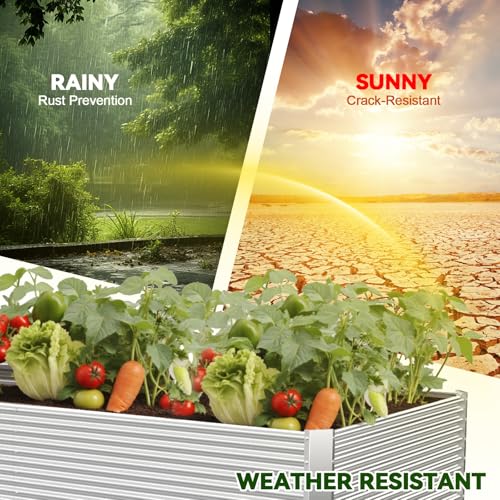 2 Pack Tall 6x3FT Raised Beds for Gardening (6x3FTx16Inch)