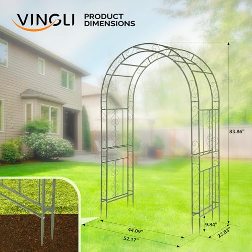 Garden Arbor Double Layer Arch Archway for Wedding Ceremony Party (Olive Green / 7 FT)