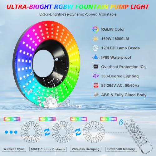 Pond Fountain Aerator Lights (Rgbw)