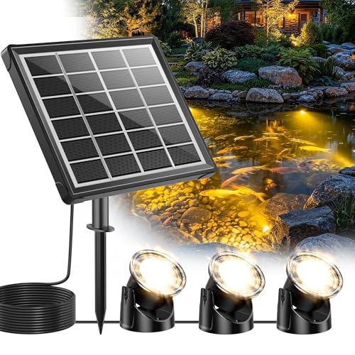 Warm White Solar Pond Lights (3 Warm White Lights-Solar Powered)