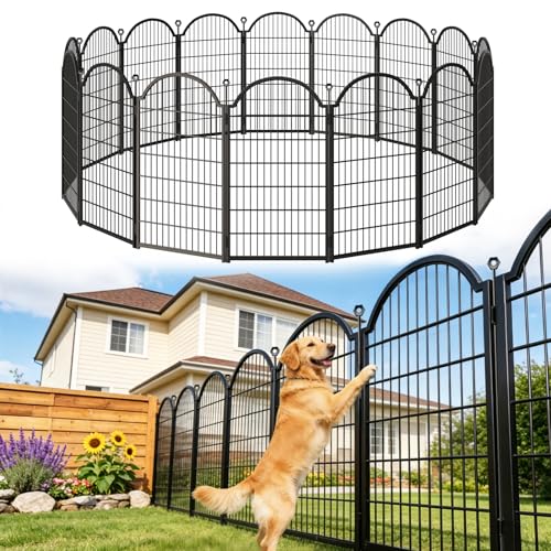 8 Panels No Dig Garden Fence (Black / 48 in(H))